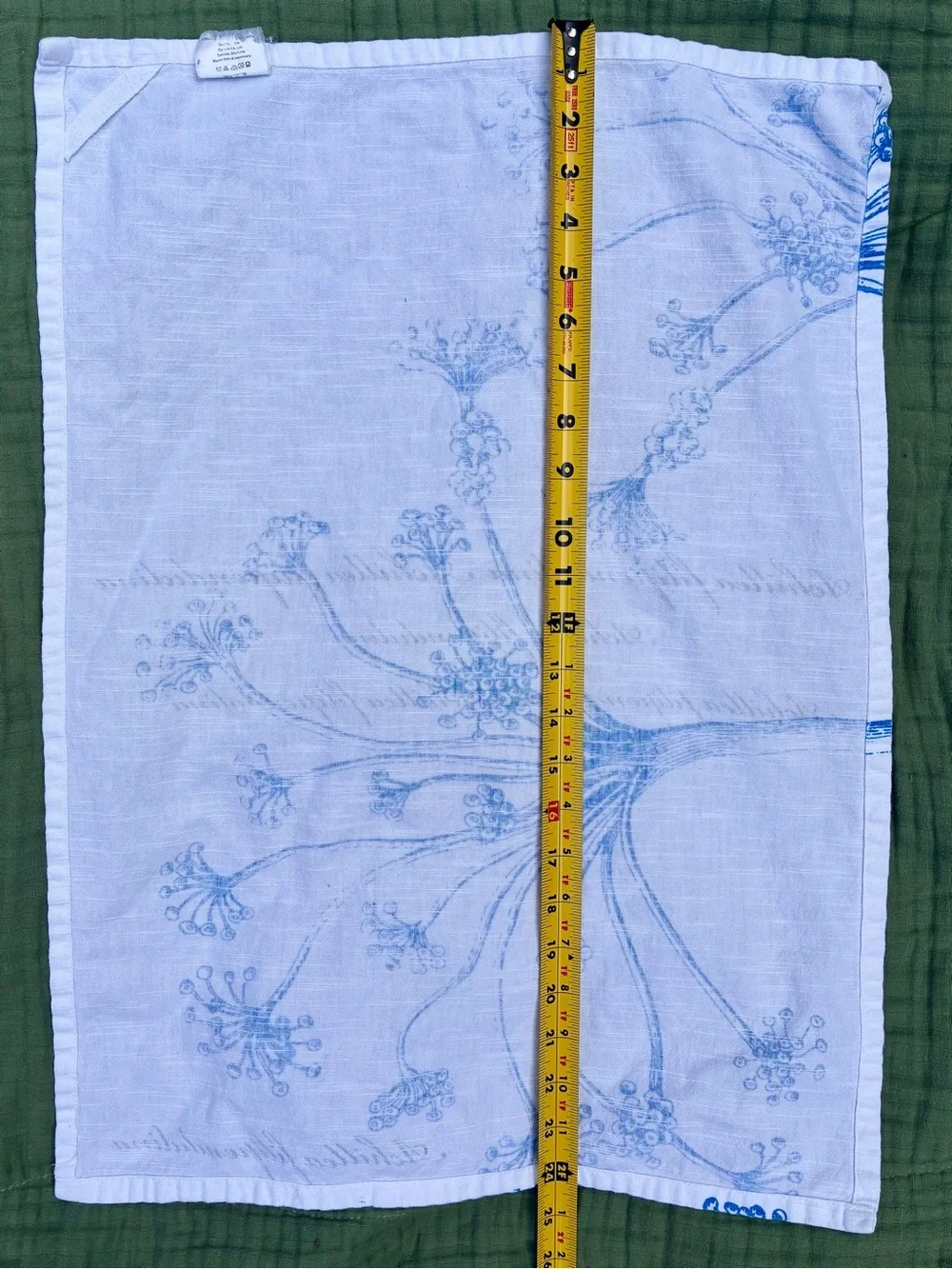 Blue and Brown Botanical Floral Cotton Kitchen Tea Towels Lennox 24x18”